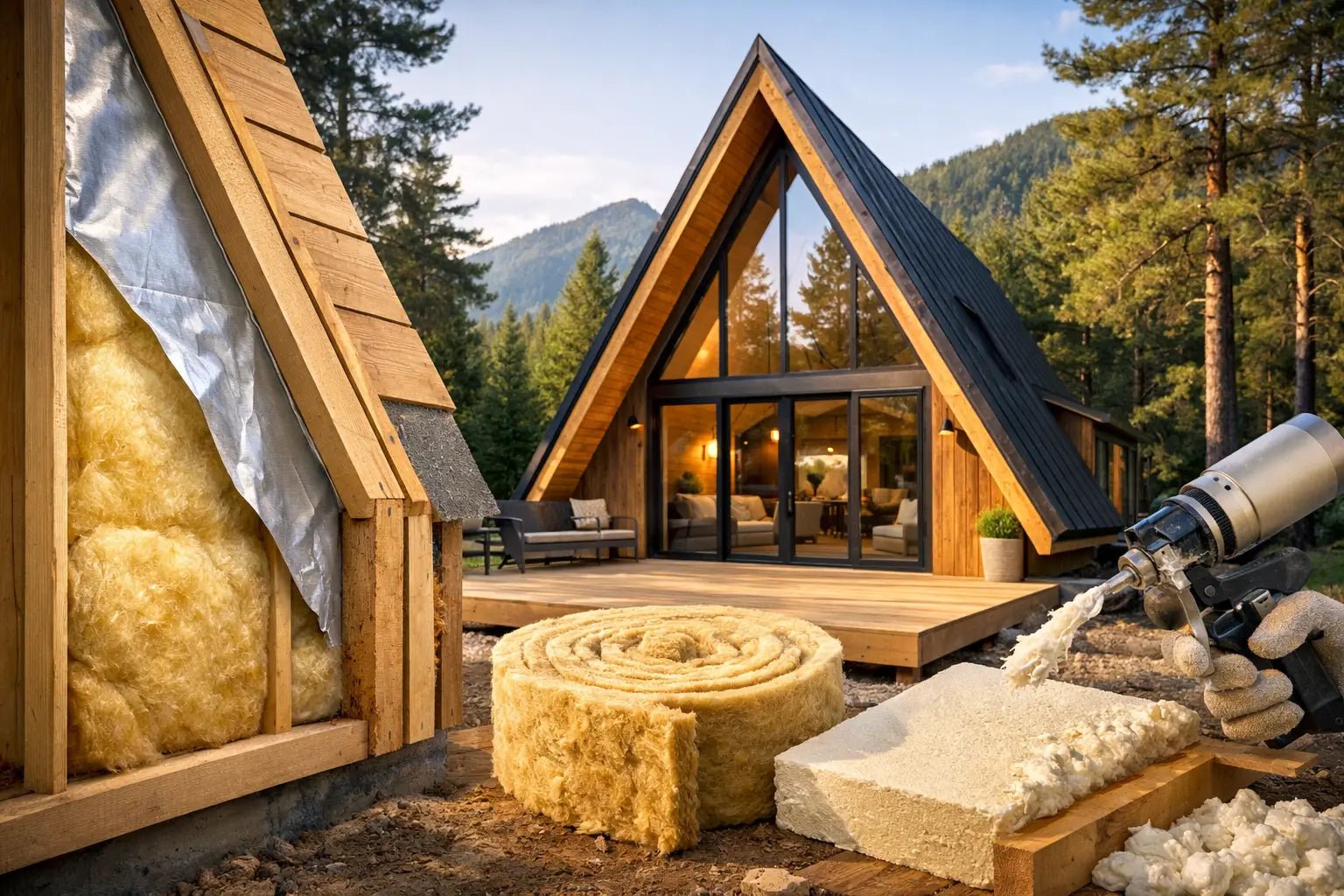 Izolație eficientă pentru o casă A-frame - Isoflect Insulation