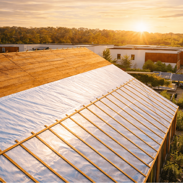 Folie anticondens Isoflect Roof Eco cu folie aluminizată, 75 mp — montaj pe acoperiș, membrana fixată cu șipci peste astereală