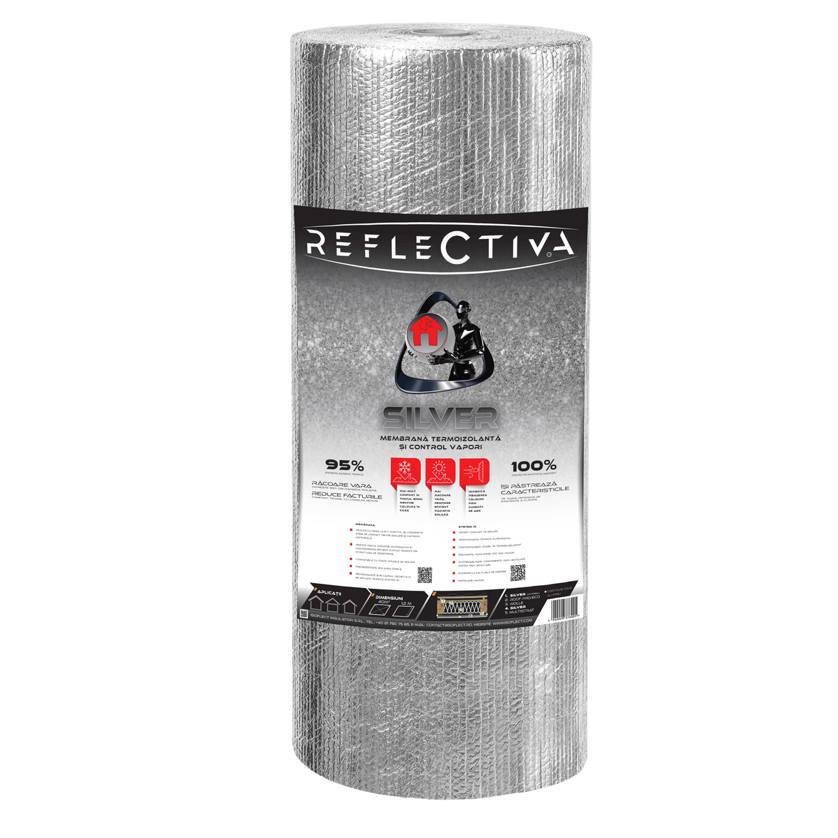 Membrana termoizolanta Reflectiva SILVER 40 m² / rola - Isoflect Insulation