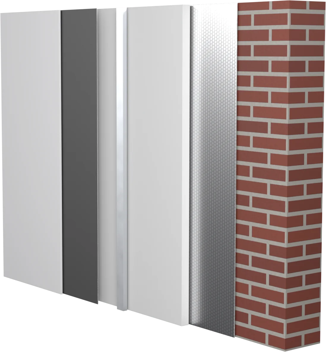 Brick or concrete, internally